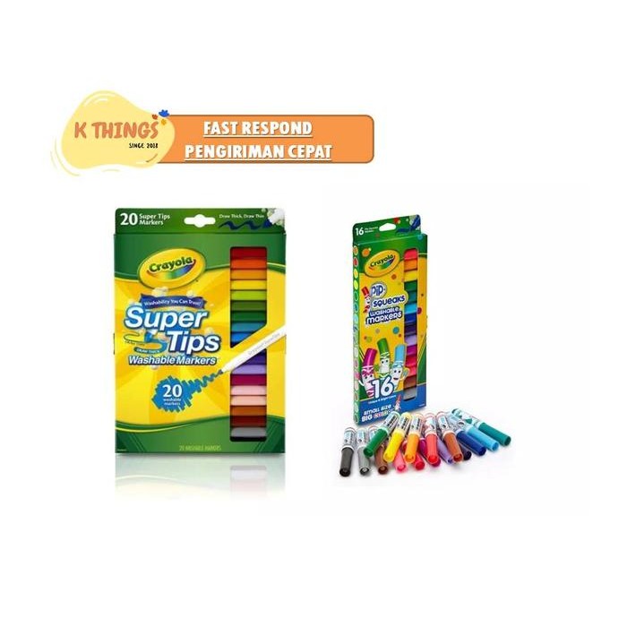 

Crayola Washable Super Tips Fine Line Markers Spidol Warna Hadiah 5+