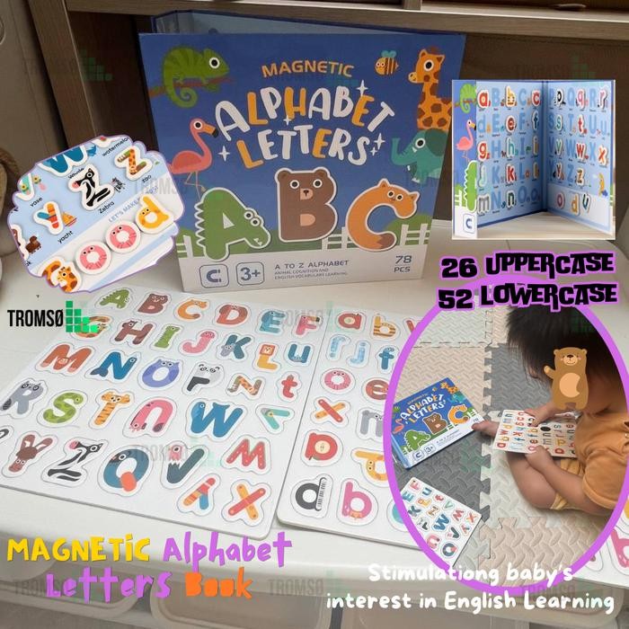 Buku Edukasi Hardcover Alphabet Magnetik Anak / Alphabet Busy Magnetic Book / Magnetic Alphabet