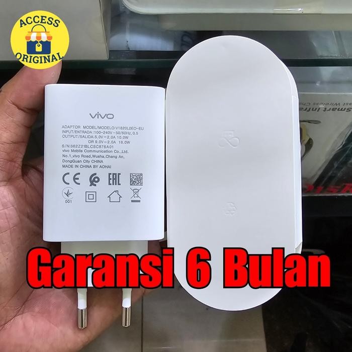 Tersedia Charger Vivo Flashcharge 18W V1820C-Eu + Type C Original Adapter