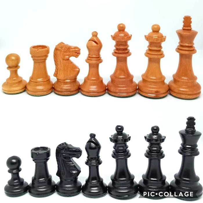 Bidak Buah Catur Kayu Sawo Model Staunton Menteri 2