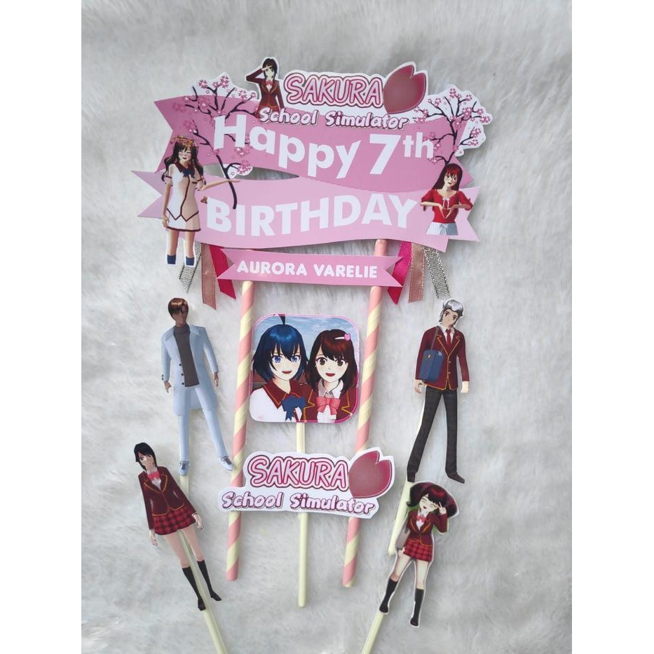 Cake Topper Sakura School Simulator / Tusukan Kue Sakura Simulator