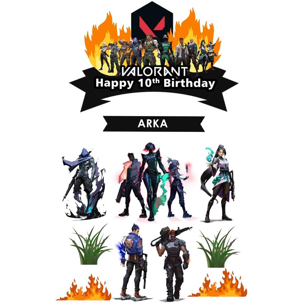 Cake Topper Game Valorant / Topper Kue Valorant / Hiasankue Valorant