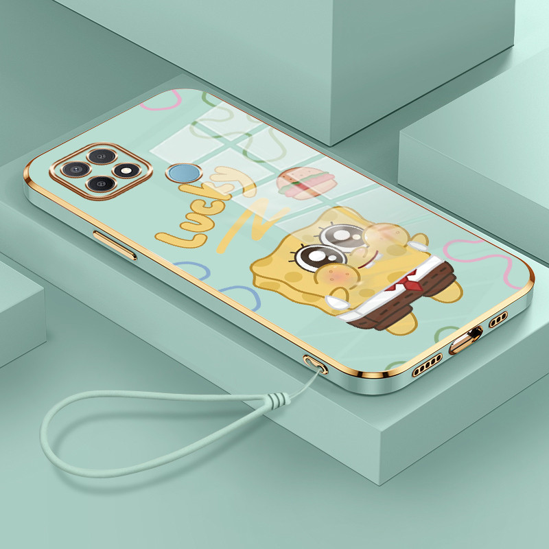 Casing Hp Untuk OPPO A15 A15s A35 Case Casing kartun lucu pola Kesing HP Cesing tali berlapis Kasing