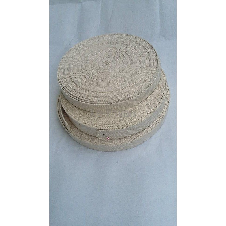 GGAF Tali Webbing Bisban Katun 3 Cm Roll Murah Broken White