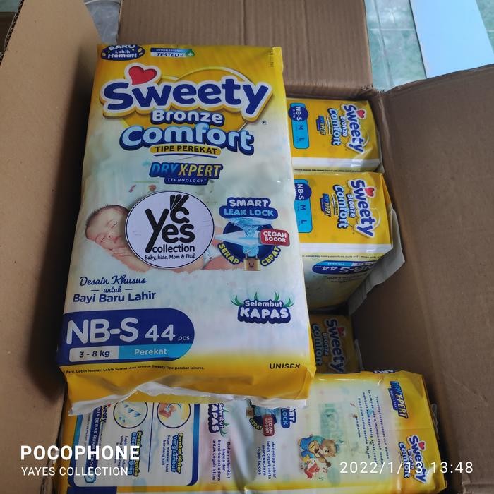 Siap Kirim Sweety Bronze Comfort NBS44 Popok Bayi Perekat Pampers Newborn