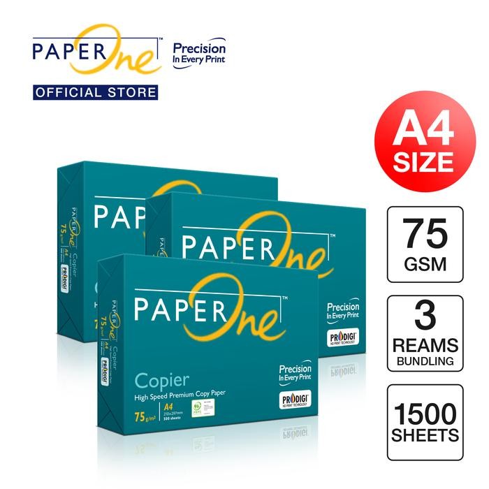 

KOIC Paperone Kertas A4 75Gr Copier 3 Rim (1500 Lembar) Kertas Hvs
