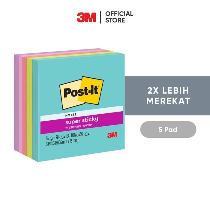 

KOIC 3M Post-It Super Sticky Notes Supernova Neons, Memo Tempel