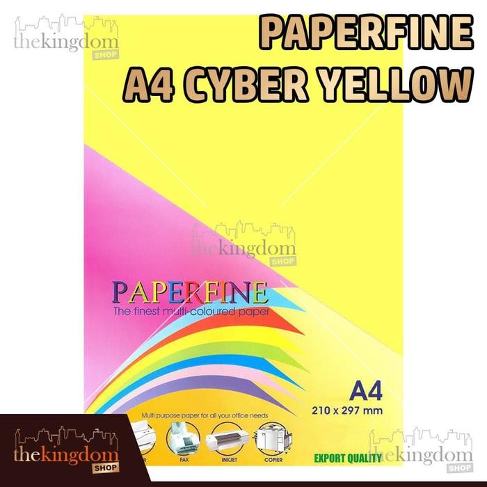 

KOIC Paperfine Kertas Hvs Warna A4 Cyber Yellow Kuning Tua Isi / 100 Lembar 363
