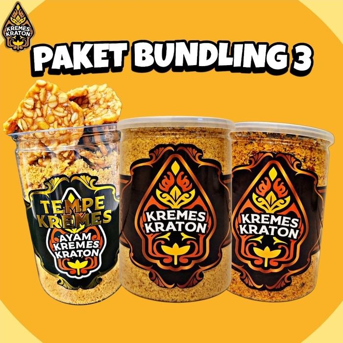 

paket bundling 3 kremes (original, pedas daun jeruk, tempe) stok terbatas