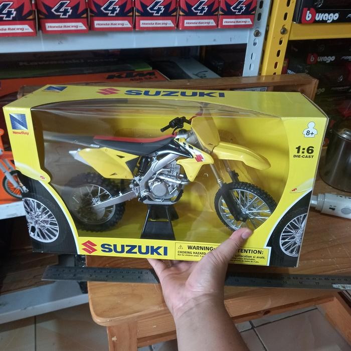 diecast miniatur motocross suzuki motor trail balap sport 1:12