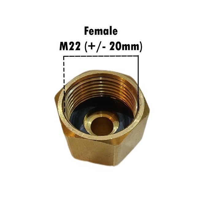 Sambungan Nepel Adaptor Konverter Female M22 To Male M14 Jet Cleaner