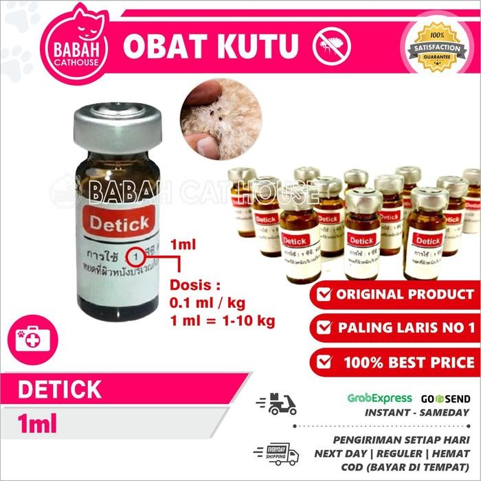 ID 1ML DETICK OBAT KUTU KUCING ANJING PEMBASMI AMPUH ANTI KITTEN ASLI