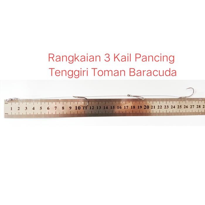 Rangkaian Pancing Laut 3 Kail Tenggiri Baracuda Toman Fishing Hook