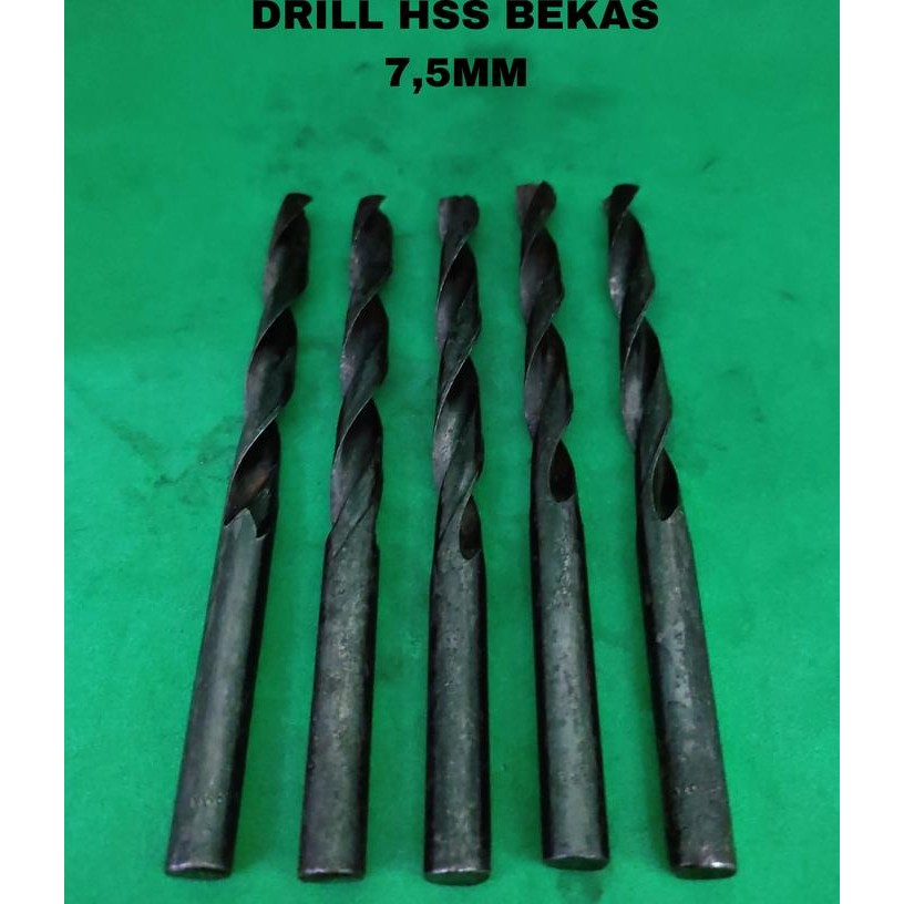 DRILL HSS 7,5MM BEKAS MATA BOR BESI HSS 7,5MM BEKAS