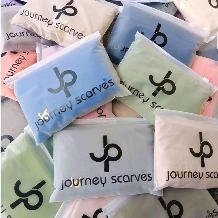 Hijab Segiempat ala Journey Hijab polos jp kw berlogo JP free Pouch//HIJAB SEGI EMPAT VOAL POLOS