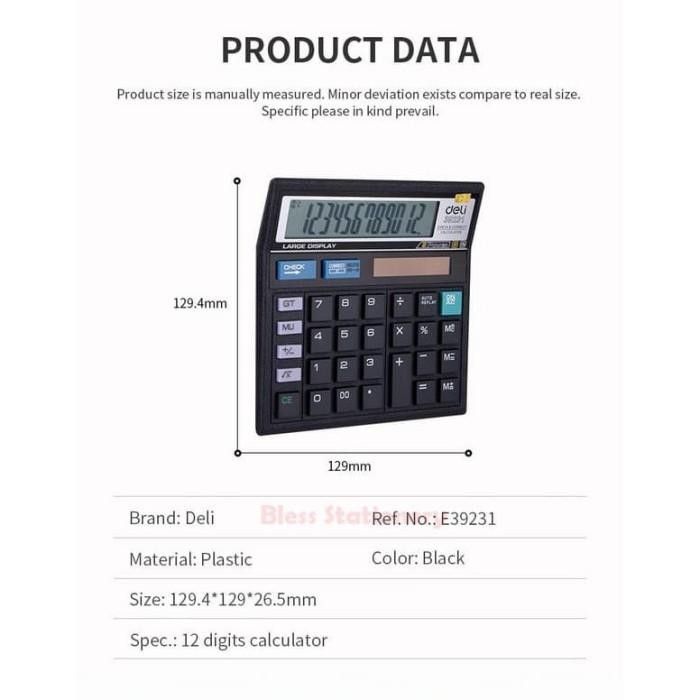 

deli kalkulator dagang kalkulator meja calculator 12 digit kalkulator 12 angka dlc512 kode 1214