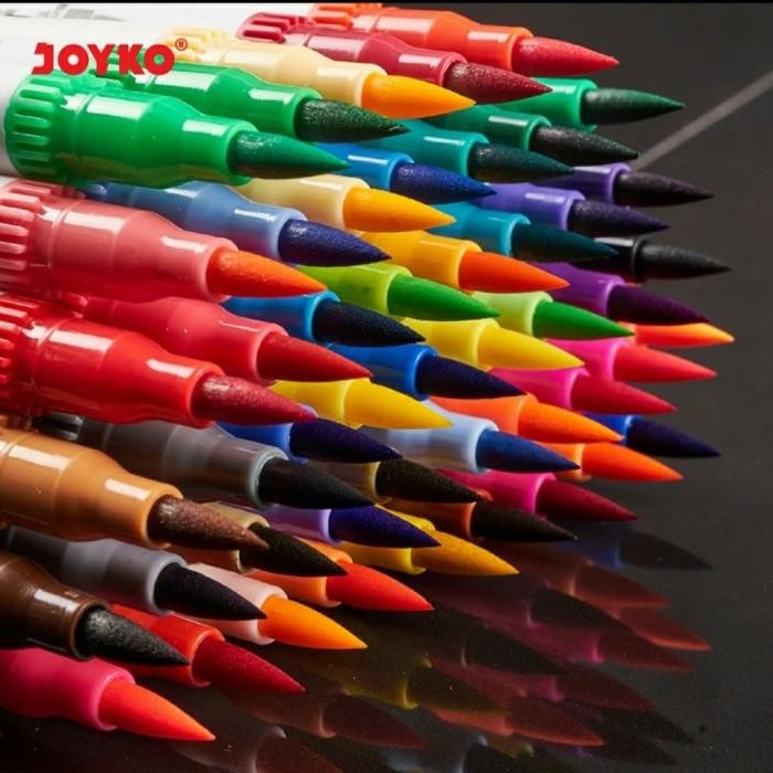 Set 48 Warna Joyko Double Tip Color Brush Pen Spidol Kuas Kaligrafi