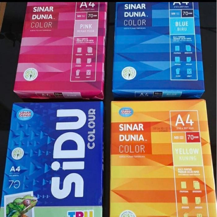

Kertas Warna Untuk Print/Pembatas Hvs A4 70Gr Sidu