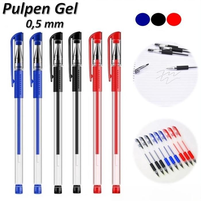

New MMM - COD BUNDLING Pena Gel 0.55mm Refill Pulpen Pena Karakter Standart TST Transparant 12pcs