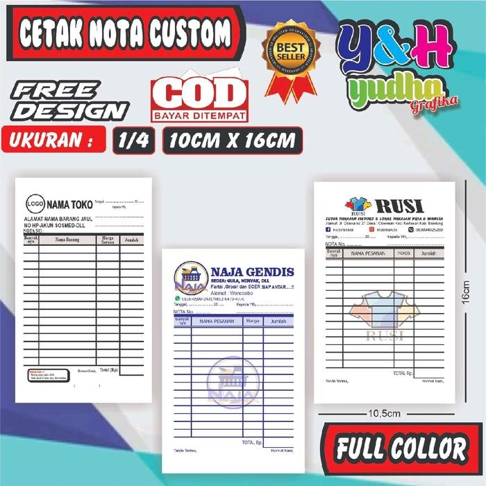 

New nota custom 1/4 nota custom toko sendiri nota murah nota keren nota lucu nota bengkel nota