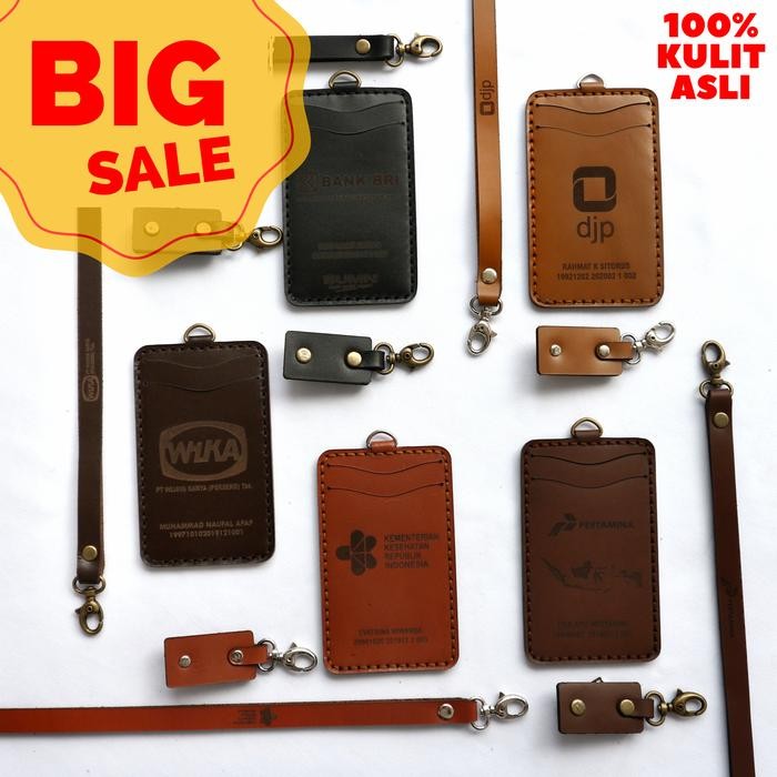 

New ID CARD HOLDER KULIT NAME TAG KULIT CUSTOM NAMA LOGO NAME TAG HOLDER