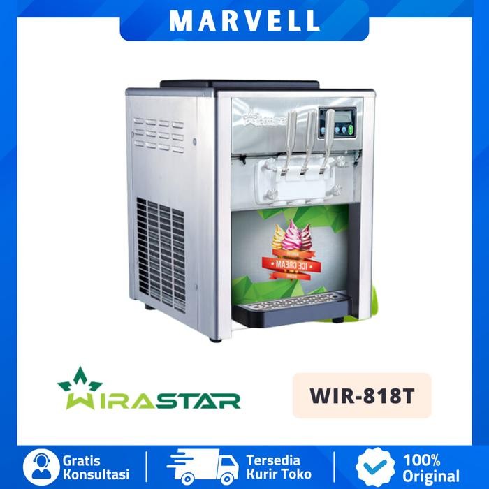 Mesin Pembuat Es Krim 3 Kran/Tuas WIR-818T Wirastar Soft Ice Cream