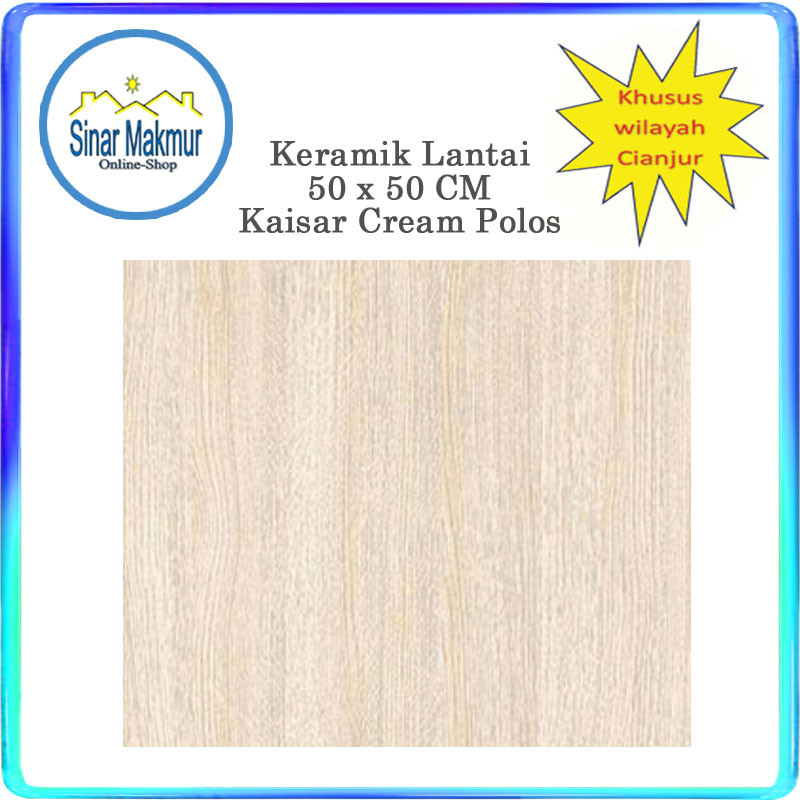 Keramik Lantai 50x50 Cream Polos (KAISAR)