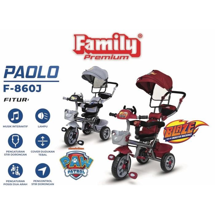 Family Premium Paolo F860J Sepeda Anak Roda 3 Kekinian