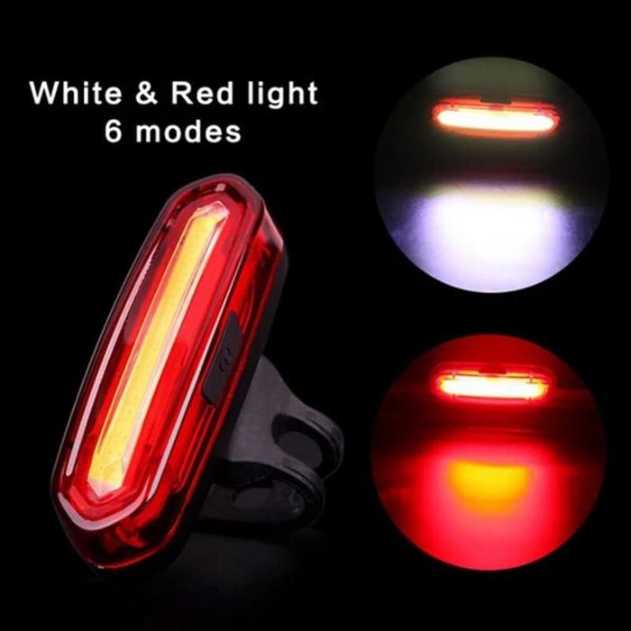 Lampu Sepeda 2 Warna Merah & Putih 100 Lumens COB LED