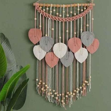 Daun Macrame Hiasan Dinding Dekorasi Ruangan Hiasan Dinding Kayu Dipasang Di Dinding Kamar Tidur
