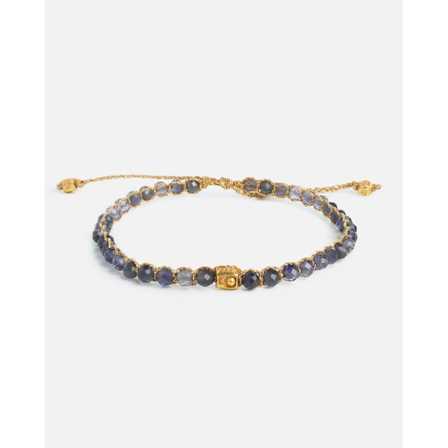 

Iolite Tali warna Gold Semi precious stone Gemstones Bracelet for Women Aesthetic Samapura
