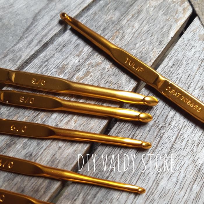 

hakpen/hakken/hook/jarum rajut tulip gold double pointed ori