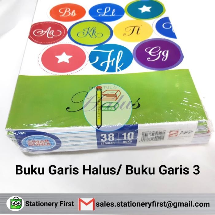 

Buku Tulis Sidu Garis Halus Garis 3 Sinar Dunia 38 Lembar Per Pack