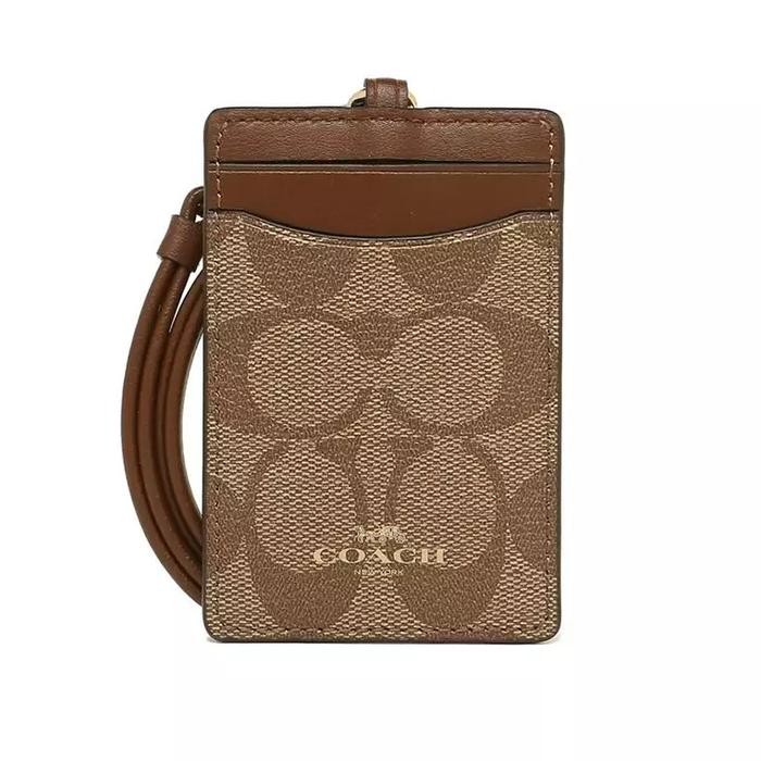 

promo coach signature canvas khaki saddle f63274 - lanyard id card original