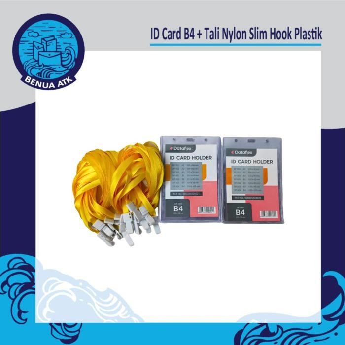 

promo bundling id card b4 + tali nylon slim hook plastik [cbt-nylk]
