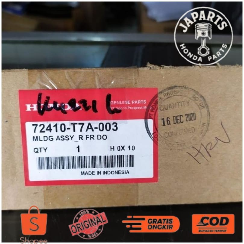 List Kaca Weather Strip Pelipit Jendela Luar Honda HRV Original