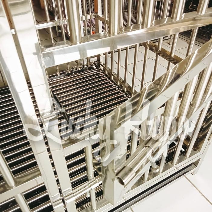 Kandang Anjing Stainless uk 125x95x128cm Dog Cage Anjing Besar LARGE