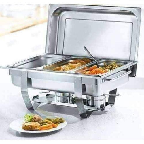 Tersedia Chafing Dish 12 Liter Stainless Steel + Pemanas Prasmanan Set