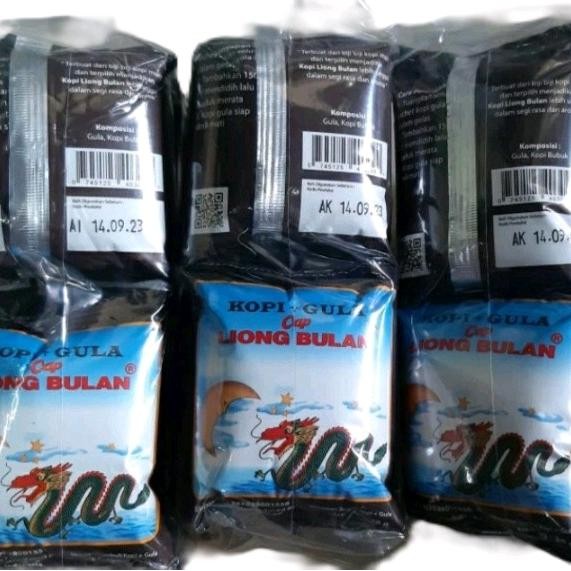 

3 Pak(6 Renceng) Kopi Liong Bulan Khas Bogor Kopi+Gula 25Gram X 60Sachet Hitam