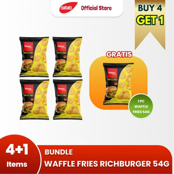 

ASLI Waffle Fries Richburger 54 gram - 5 Pcs READY STOCK