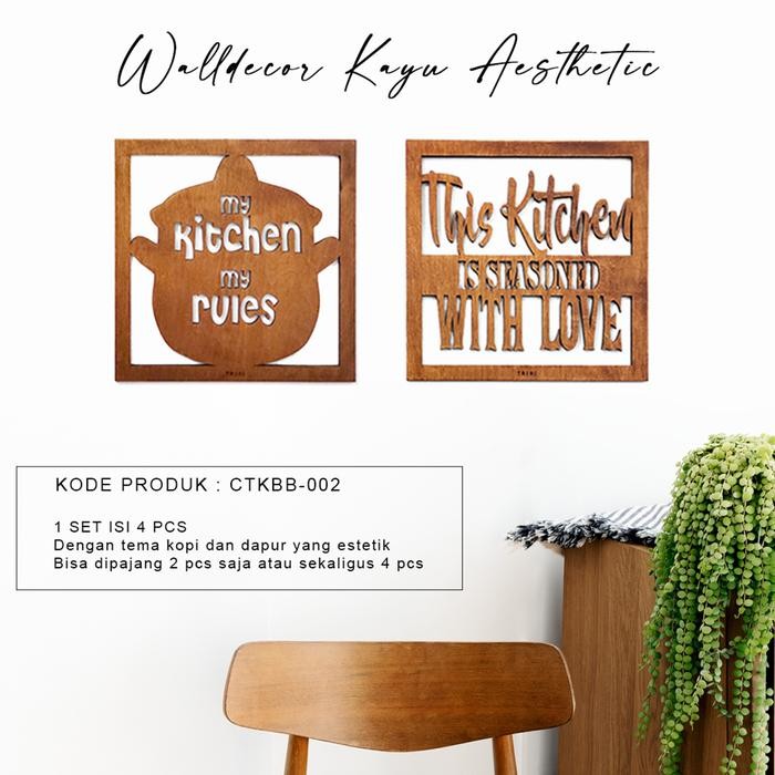 Hiasan Dinding Kayu Tema Coffee Dapur / Hiasan Dinding Dapur / Hiasan Ruang Makan Ctkbb02