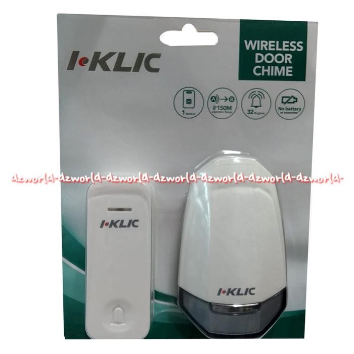 I-Klic Wireless Wireless Door ime Bell Pintu Bel Tanpa Kabel Isi 1 Bel Pagar I-click Iklic I Klic