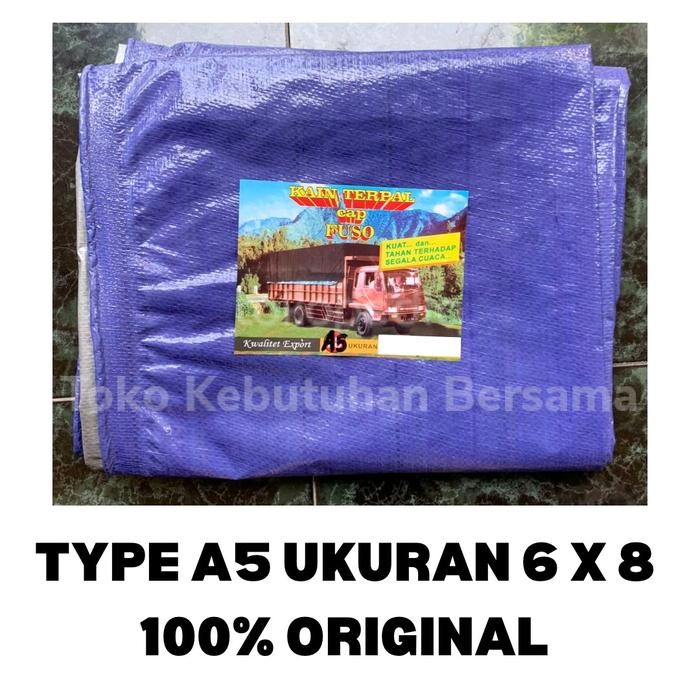 Terpal Plastik A5 Uk 6X8 Biru Silver Bahan Korea Cap Truk Fuso