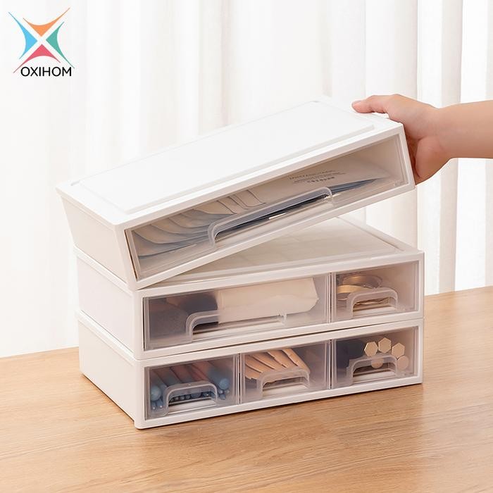 

Oxihom Laci Lemari Plastik Susun Tempat Kotak Penyimpanan Drawer Storage Stackable Desktop Organizer