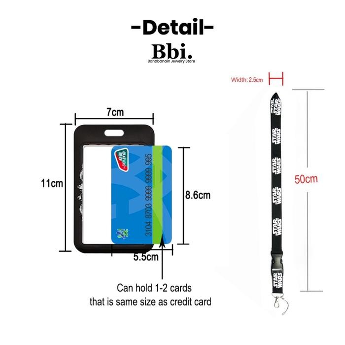 

Ready Tali Kalung Lanyard Id Card Name Tag Transparan Hitam Chblck