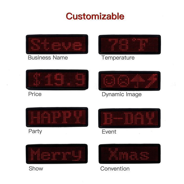 

Ready Led Name Badge Running Text Bluetooth Usb Pc Name Tag Elektronik