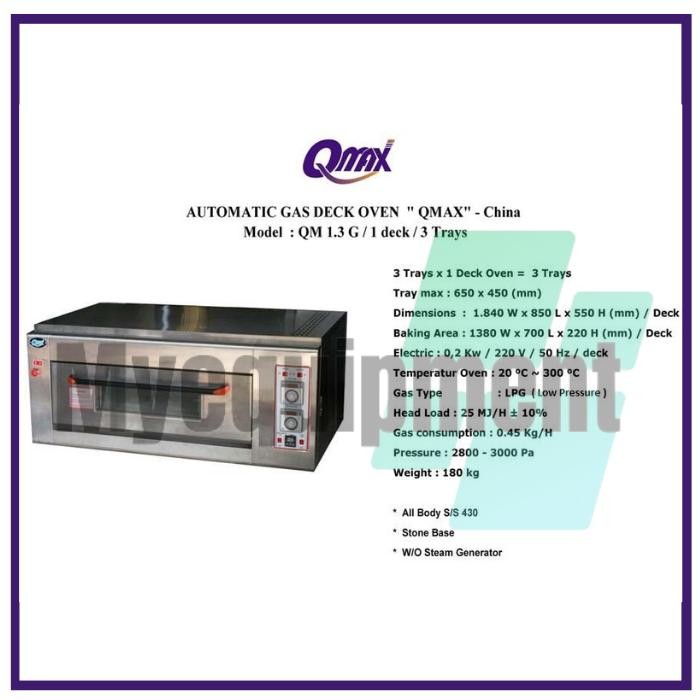 OVEN GAS 1 DECK 3 TRAY QMAX QM 13G