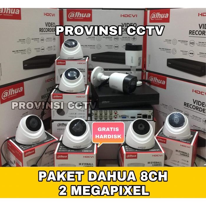 Paket CCTV Dahua 8 Channel 2MP Komplit