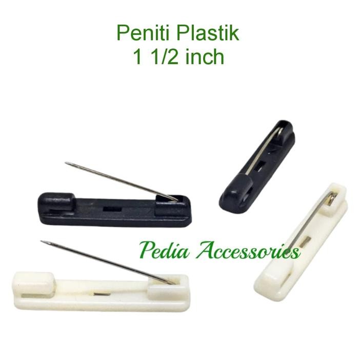 pita Peniti Bross Plastik 1 1/2inch Hitam &Putih (3,5cm) Isi 1Gross(144)