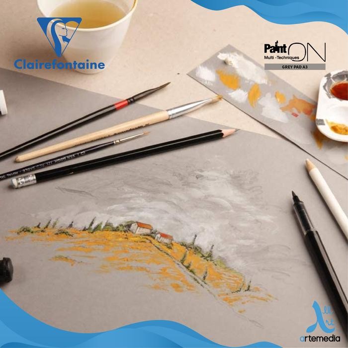 

Kertas Gambar Clairefontaine Paint On A3 Grey Multi Technique Pad